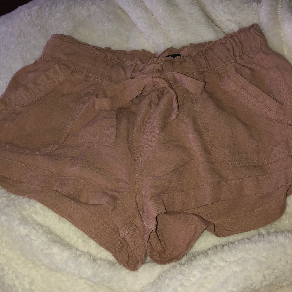 paper bag shorts nude brown